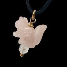Load image into Gallery viewer, Charm! Rose Quartz Squirrel 22K Vermeil Pendant w/bead 509279RQQ