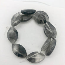 Load image into Gallery viewer, Misty Grey Tourmalated Quartz Bead 8" Strand |20mm | Grey | Flat Oval | 12 Bds| - PremiumBead Alternate Image 2