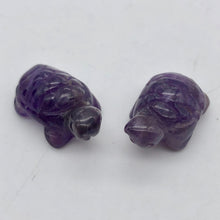 Load image into Gallery viewer, Charming 2 Carved Amethyst Turtle Beads | 22x12.5x9mm | Purple - PremiumBead Alternate Image 5