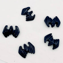 Load image into Gallery viewer, Halloween 2 Hand Carved Hematite Bat Beads | 21x16x5mm | Silver black