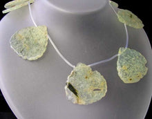 Load image into Gallery viewer, 8 Druzy Green Prehnite 36x36mm Briolette Beads 10458G - PremiumBead Primary Image 1