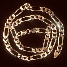 Load image into Gallery viewer, Italian Vermeil 6.5mm Figaro Chain 18" Necklace (26 Grams) 10023A