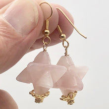 Load image into Gallery viewer, Rose Quartz 14K Gold Filled Merkaba Star | 1.75" Long | Pink | 1 Earrings