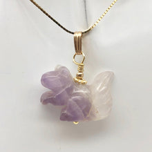 Load image into Gallery viewer, Amethyst Squirrel Pendant Necklace | Semi Precious Stone Jewelry | 14k Pendant - PremiumBead Alternate Image 8