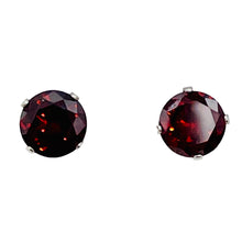 Load image into Gallery viewer, January 5mm Created Garnet & Silver Earrings 10147A