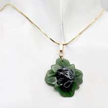 Load image into Gallery viewer, Ribbit Hematite Frog On Aventurine Lily Pad 14Kgf Pendant | 28x28.5x11mm |