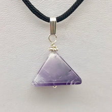 Load image into Gallery viewer, Contemplation Amethyst Pyramid Sterling Silver Pendant | 1 3/8" Long |Purple | - PremiumBead Alternate Image 9