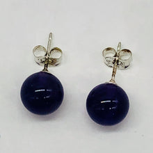 Load image into Gallery viewer, Amethyst 8mm Sterling Silver Stud Ball Earrings | 8mm | Purple | 1 Earrings