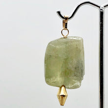 Load image into Gallery viewer, Chatoyant Green Kunzite Faceted Nugget Bead 14K Gold Filled Pendant | 1 1/2" |
