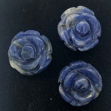 Load image into Gallery viewer, Charm 3 Hand Carved Blue Sodalite Rose Beads 10180P