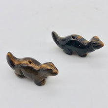 Load image into Gallery viewer, Dinosaur 2 Carved Tiger's Eye Diplodocus Beads | 25x11.5x7.5mm | Golden - PremiumBead Alternate Image 7