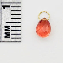 Load image into Gallery viewer, Fiery Orange Sapphire 18K Briolette Bead Pendant | 5x4x3mm |