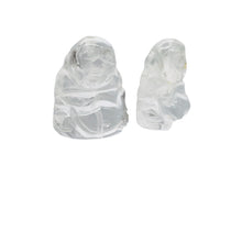 Load image into Gallery viewer, 2 Intricately Hand Carved Quartz Buddha Beads | 18.5x16x9.5mm | Clear