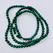 Load image into Gallery viewer, Malachite Round Bead Strand | 3mm | Green | 150 Beads |