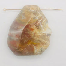 Load image into Gallery viewer, Fossilized Wood Irregular Flat Briolette | 45x38x7mm | Brown/White | 1 Pendant Bead