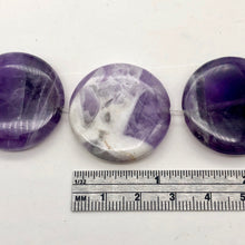 Load image into Gallery viewer, Chevron Amethyst Round Coin Stone | 30x7mm | Purple White | 6 Bead(s)
