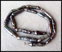 Load image into Gallery viewer, Biwa Style Gray Peacock FW Pearl Strand 108155 - PremiumBead Primary Image 1