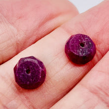 Load image into Gallery viewer, Ruby 6ct Faceted Parcel Rondelle Beads | 8x5 to 8x4mm | Red | 2 Beads |