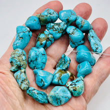 Load image into Gallery viewer, Turquoise Howlite Nugget Bead Strand 110171B