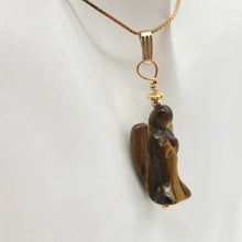 Load image into Gallery viewer, On the Wings of Angels Tigereye 14K Gold Filled 1.5" Long Pendant 509284TEG - PremiumBead Alternate Image 7