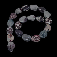 Load image into Gallery viewer, 4 Red Flower Apache Jasper Twist Oval Focal Beads 8900