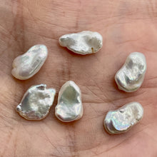 Load image into Gallery viewer, Rose Petal White Keishi Pearls | 12x7mm | White | Keishi | 6 pearls |