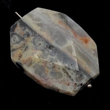 Load image into Gallery viewer, Crazy Lace Agate Scenic Carved Pendant Bead | 40x30x8mm | Gray White Orange |
