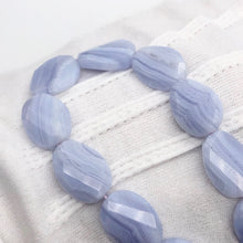 Load image into Gallery viewer, Twisted! Faceted Four (4) Blue Lace Agate 18x13x5mm Beads - PremiumBead Alternate Image 6