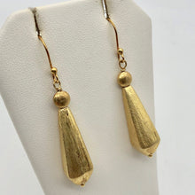 Load image into Gallery viewer, Designer Brushed 22K Vermeil Faceted 29x9mm Teardrop Earrings 309816A - PremiumBead Alternate Image 3