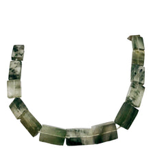 Load image into Gallery viewer, Natural graduated Green Rutilated Quartz rectangular bead strand