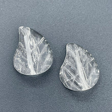 Load image into Gallery viewer, 2 Carved Clear Quartz 19x17x6mm Leaf Beads 10168