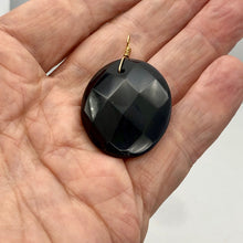 Load image into Gallery viewer, Onyx 14K Gold Filled Faceted Oval Pendant | 2" Long | Black |