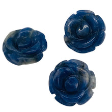 Load image into Gallery viewer, Charm 3 Hand Carved Blue Sodalite Rose Beads 10180P