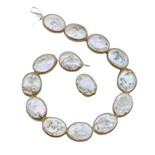 Load image into Gallery viewer, 3 Gorgeous Oval Freshwater Coin Pearls 3913