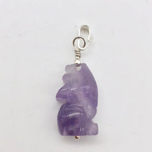 Load image into Gallery viewer, Amethyst Wolf Pendant Necklace | Semi Precious Stone Jewelry | Silver Pendant