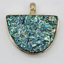 Load image into Gallery viewer, Abalone Shell Sterling Silver Drop Pendant | 1 3/8" Long | Blue/Silver | 1 Pendant