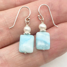 Load image into Gallery viewer, Hemimorphite Pearl Sterling Silver Bead Drop/Dangle Earrings | 1 " Long | Blue |