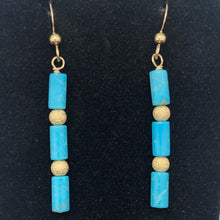 Load image into Gallery viewer, Charming Designer Natural Untreated Turquoise Earrings 14Kgf | 2 inch long | - PremiumBead Alternate Image 4