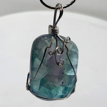 Load image into Gallery viewer, Blue Fluorite Wire Wrap Sterling Silver Drop Pendant| 2" Long | Blue | 1 Pendant