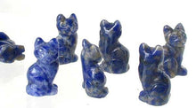 Load image into Gallery viewer, Adorable! 2 Sodalite Sitting Carved Cat Beads | 21x14x10mm | Blue white - PremiumBead Alternate Image 2
