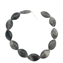 Load image into Gallery viewer, Misty Grey Tourmalated Quartz Bead 8" Strand |20mm | Grey | Flat Oval | 12 Bds|