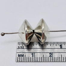 Load image into Gallery viewer, 2 Handmade 14mm Solid Sterling Silver Knife Roundel Beads - 3.9G 3301