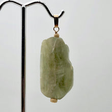 Load image into Gallery viewer, Chatoyant Green Hiddenite Kunzite Crystal 14K Gold Filled Pendant | 1 7/8" |