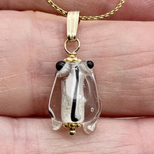 Load image into Gallery viewer, Lampwork Glass 14K Gold Filled Frog | 1" Long | Clear | 1 Pendant |