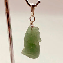 Load image into Gallery viewer, Howling Aventurine Wolf Solid Sterling Silver Pendant | 1.44" (Long) - PremiumBead Alternate Image 5