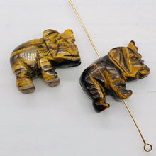 Load image into Gallery viewer, Wild 2 Hand Carved Tiger Eye Elephant Beads | 21x14.5x9mm | Bronze