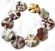 Load image into Gallery viewer, 2 Red Flower Apache Jasper Wavy Round Pendant Beads 8367 - PremiumBead Alternate Image 3
