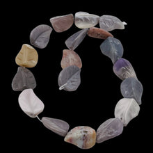 Load image into Gallery viewer, 3 Hand Carved Brazilian Agate Leaf Beads 9319BA