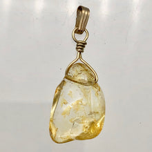 Load image into Gallery viewer, Glowing Golden Citrine Nugget 14K Gold Filled Wire Wrap Pendant | 1 1/4" Long |