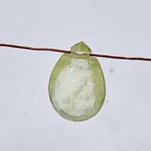 Load image into Gallery viewer, Sapphire 1.3ct Flat Faceted Briolette Pendant Bead | 9x6x3mm | Pale Green | 1 |